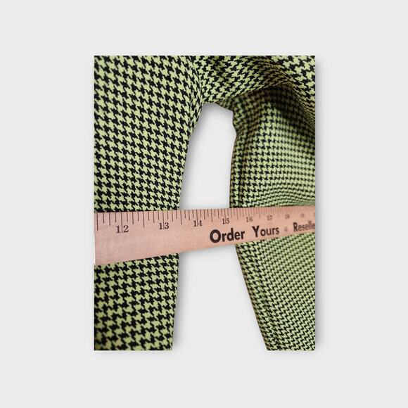 Zara Green Houndstooth Corset Crop Top Square Neck Long Sleeve Y2K Women's Small - Picture 7 of 9